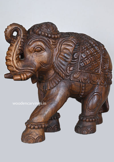 Standing Upraised Elephants Home Decoration Sculpture 20"