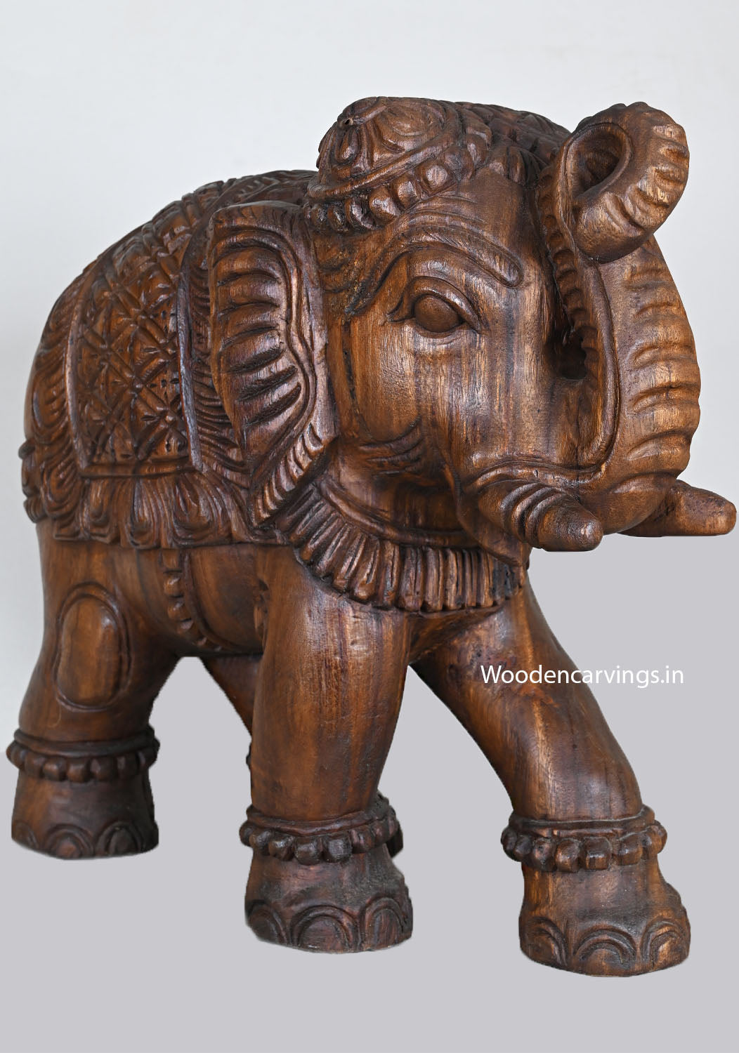 Standing Upraised Elephants Home Decoration Sculpture 20"