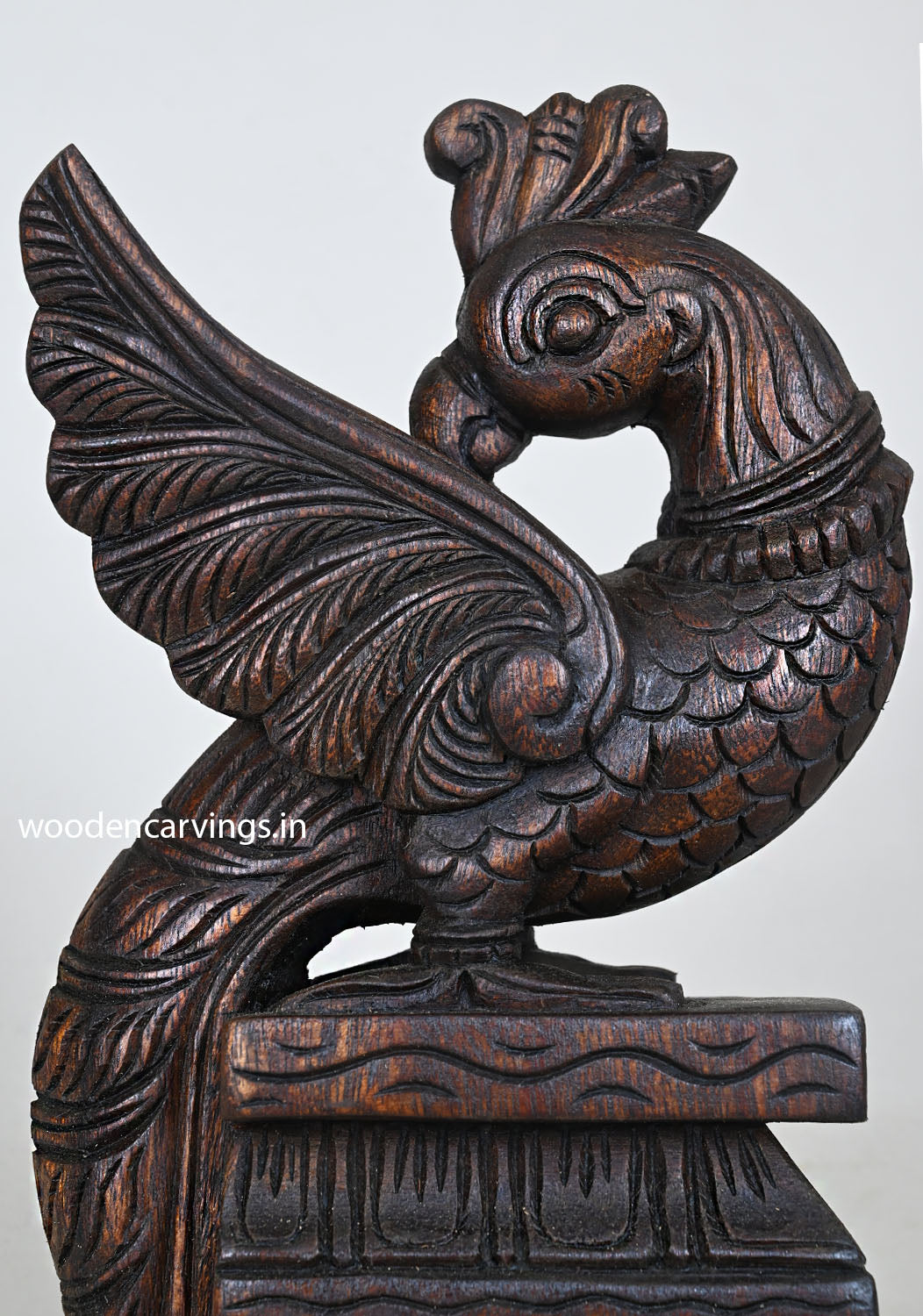 Standing Pair of Peacocks Light Weight Showpiece Sculpture 13"