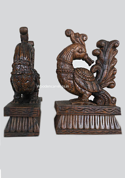 Decorative Standing Bird Annapakshi Wooden Sculpture 12"