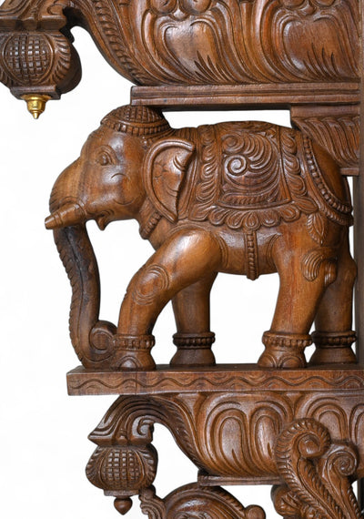 Wooden Elephant Wall Decor Wall Brackets 35"