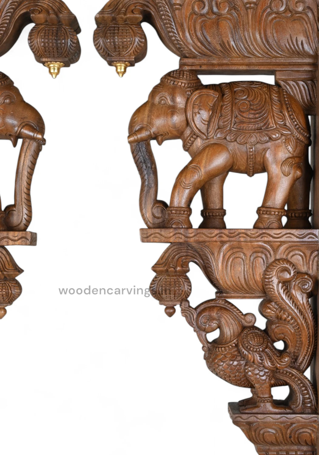 Wooden Elephant Wall Decor Wall Brackets 35"