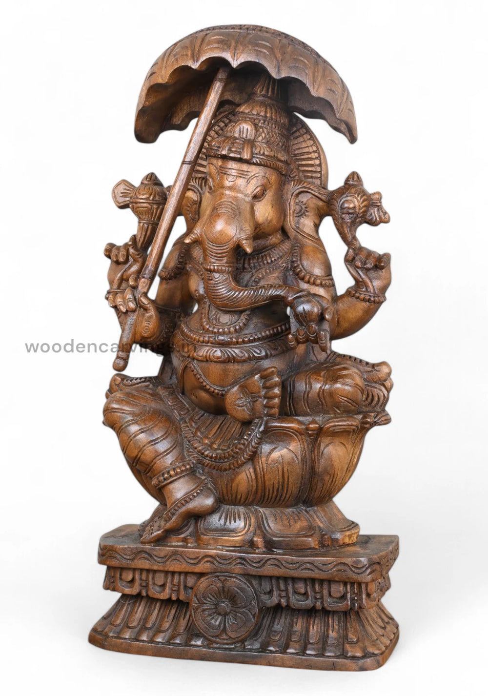 Sitting Umbrella Ganapathy  Sculpture, divine artistry 24"