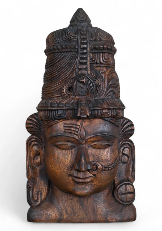 Lord arthanareeswarar in wood Wall hanging Bust 19"