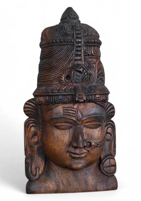 Lord arthanareeswarar in wood Wall hanging Bust 19"