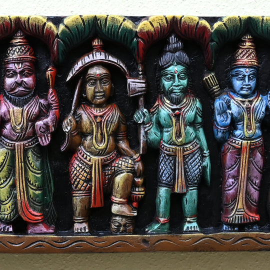 Painted Finish of Dashavatar Wooden Panel 36"