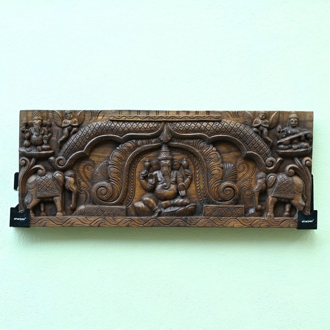 wooden ganesha wall hanging_2