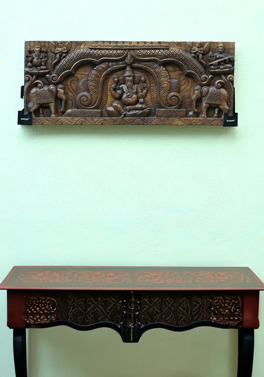 wooden ganesha wall hanging_1