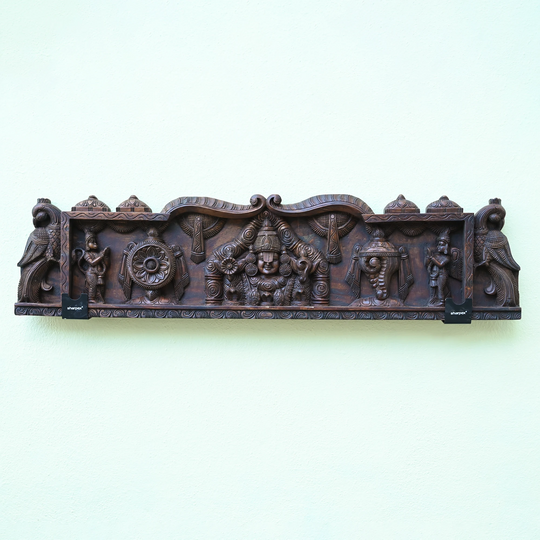 Lord Venkateswara Wooden Wall Mount Panel 48"