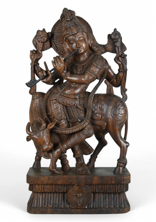 Wooden Krishna Statue_1