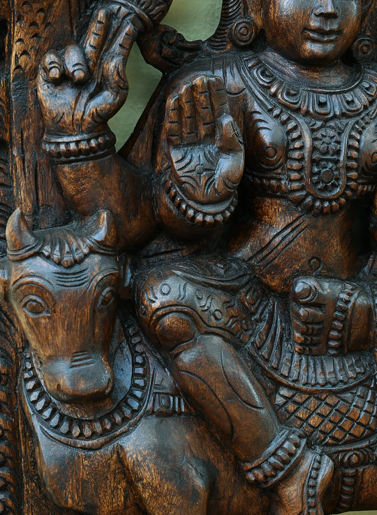 Lord Shiva With Parvati Seated on nandi 36"