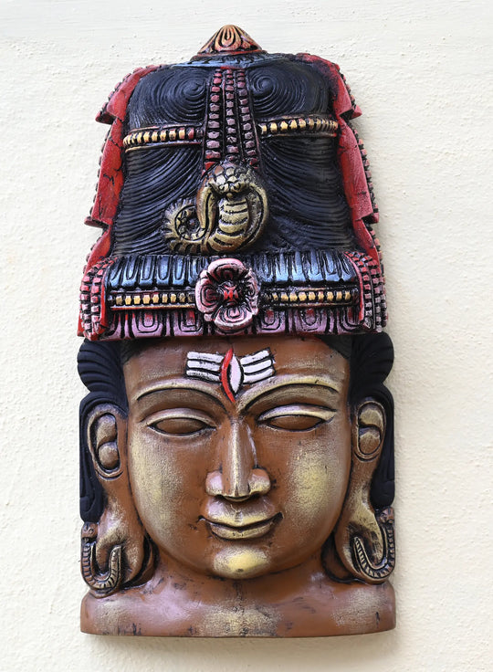 Painted Lord Shiva Face Mask 23"