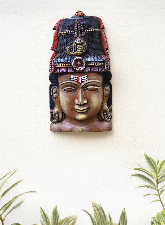 Painted Lord Shiva Face Mask 23"