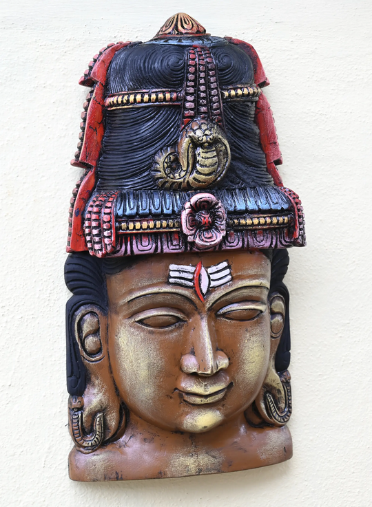 Painted Lord Shiva Face Mask 23"