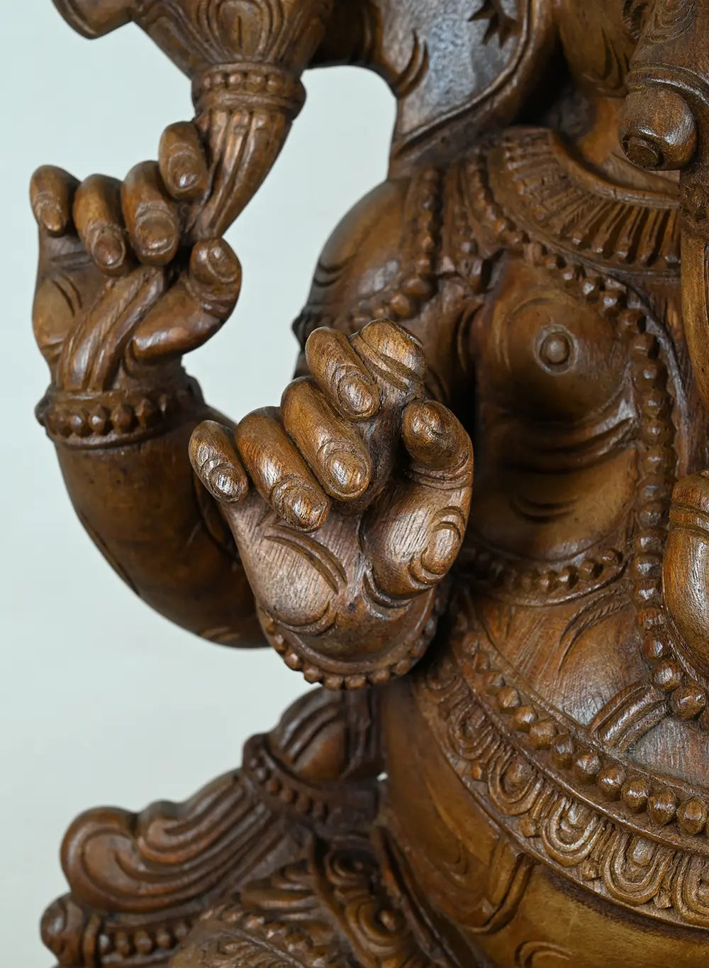 Lord Ganesha Seated on Lotus in Lalitasana Pose