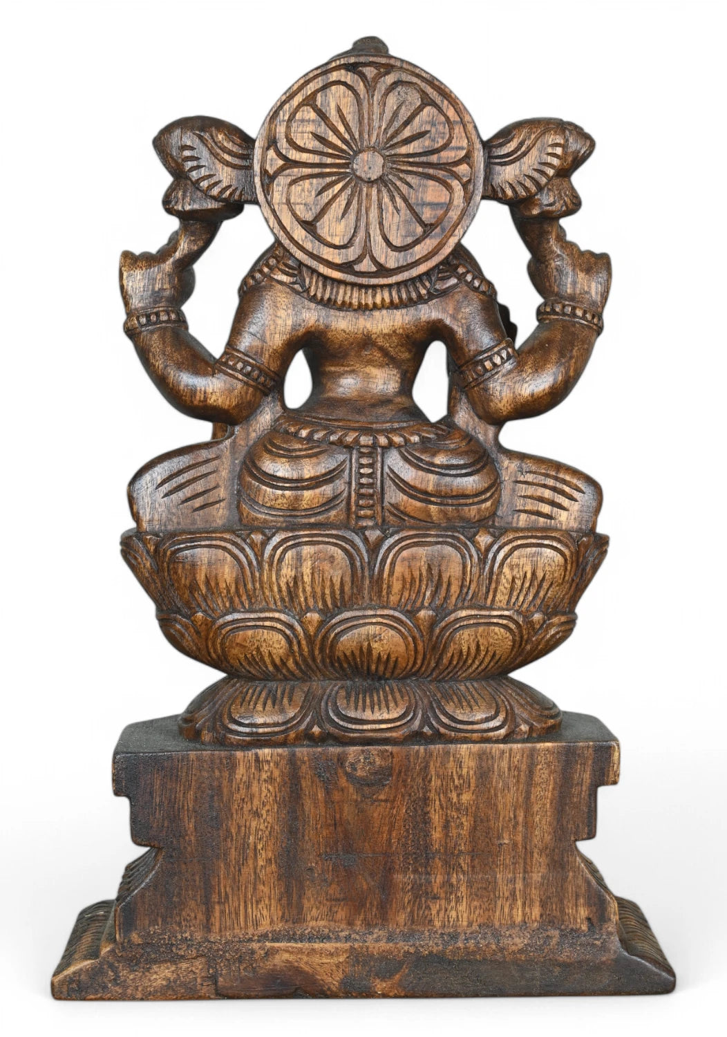 Goddess Mahalakshmi Seated on Decorative Pedestal  19"