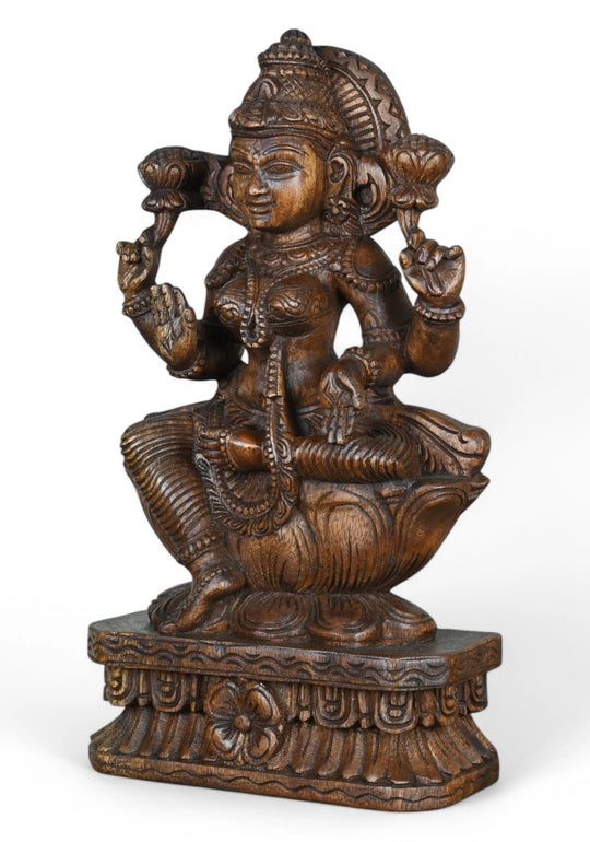 Goddess Lakshmi in Lalit asana with Abhay mudra pose