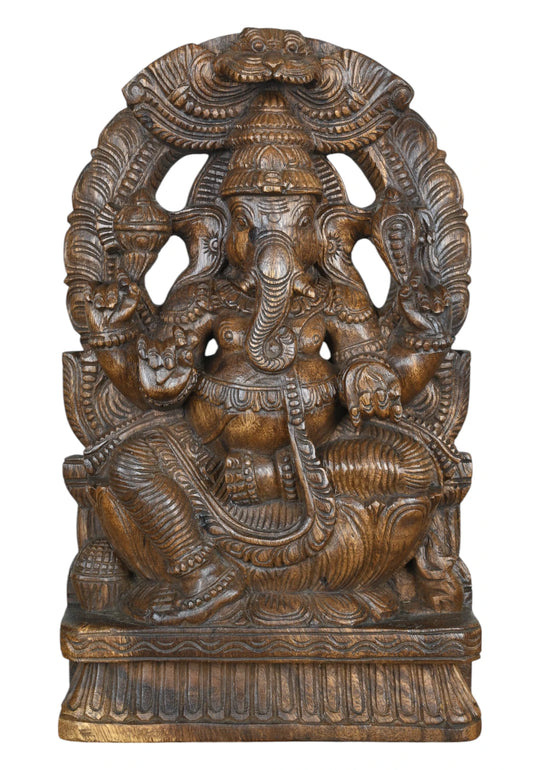 Wooden Ganesha statue