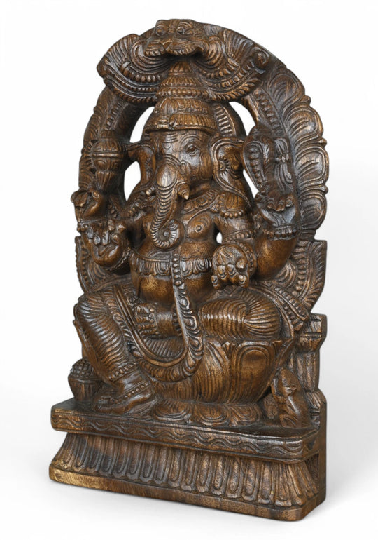 Wooden Ganesha statue_4