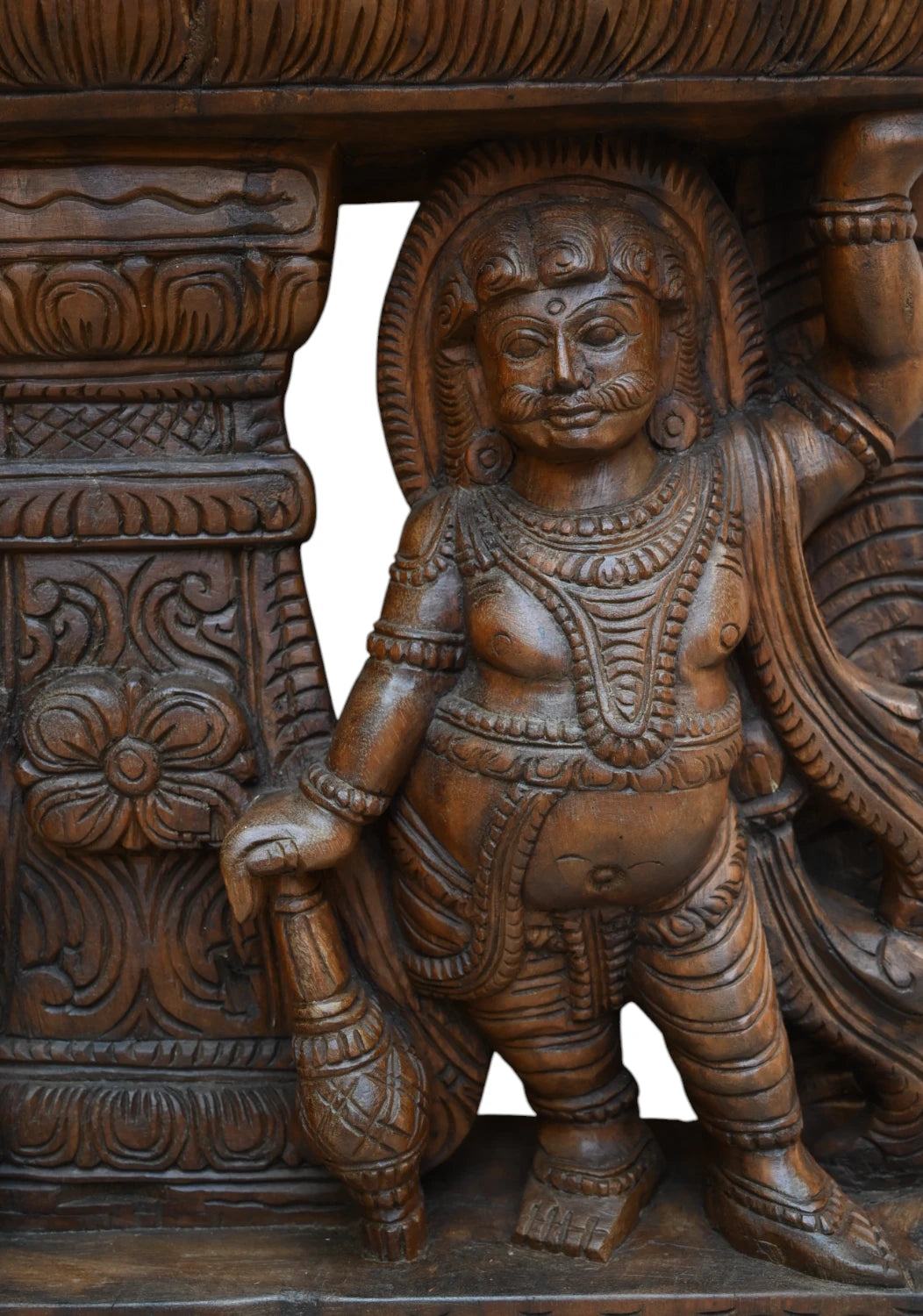 Tall Lord Ganesh Seated on a Lotus with Jali Work 72"