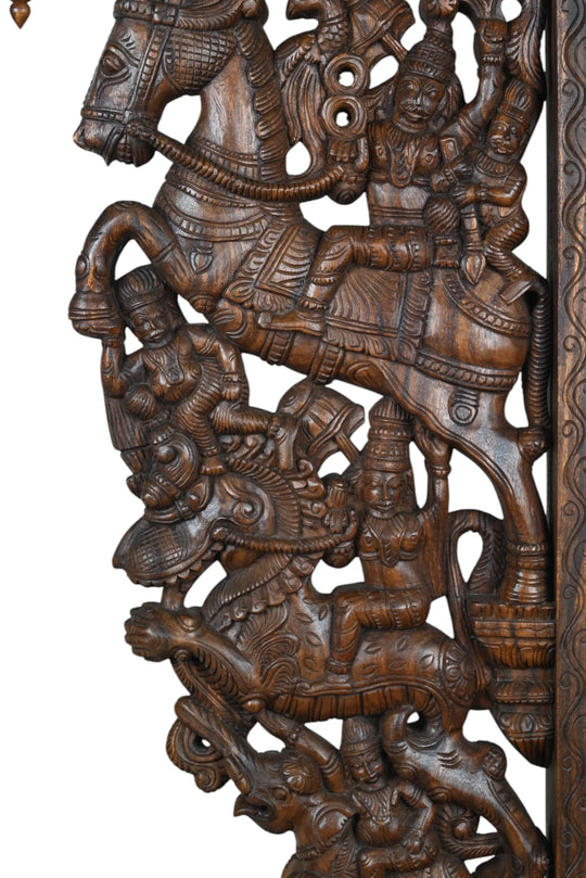 Warriors on Horse with Yaali Decor Brackets 56"