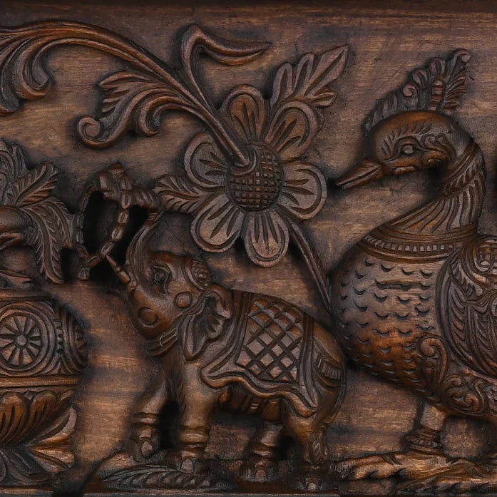 Detailed Carved kumba kalasam Panel 37"