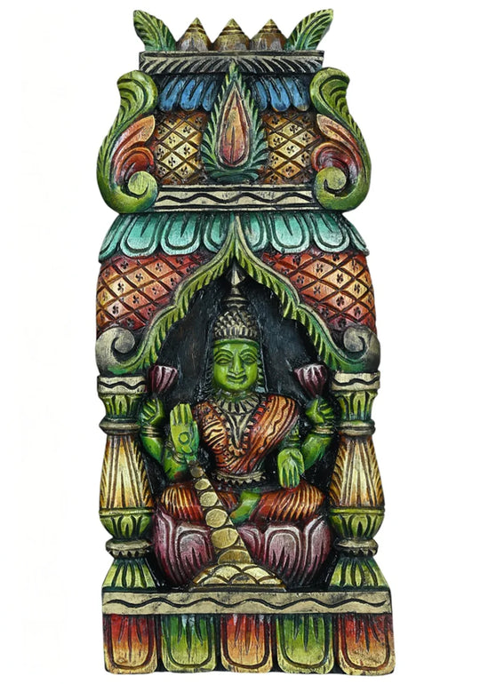 Vertical Wall Mount in Lord Saraswathi, Ganesha & Lakshmi 17"