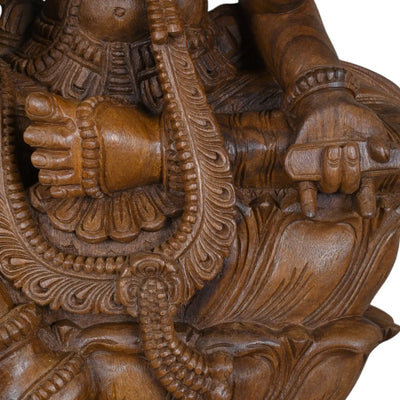 Sculpture Of Padma Saraswathi With Veena 36"