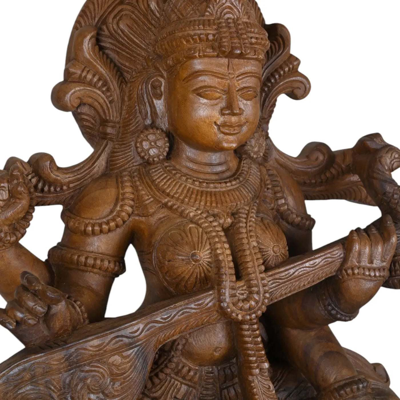 Sculpture Of Padma Saraswathi With Veena 36"