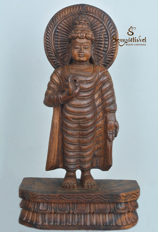 Tiny Buddha Blessing people in vitarka mutra statue 18"