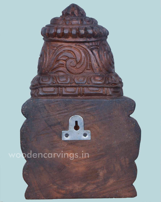 Veerangi Ayyanar Wax Brown Wooden mask 12"