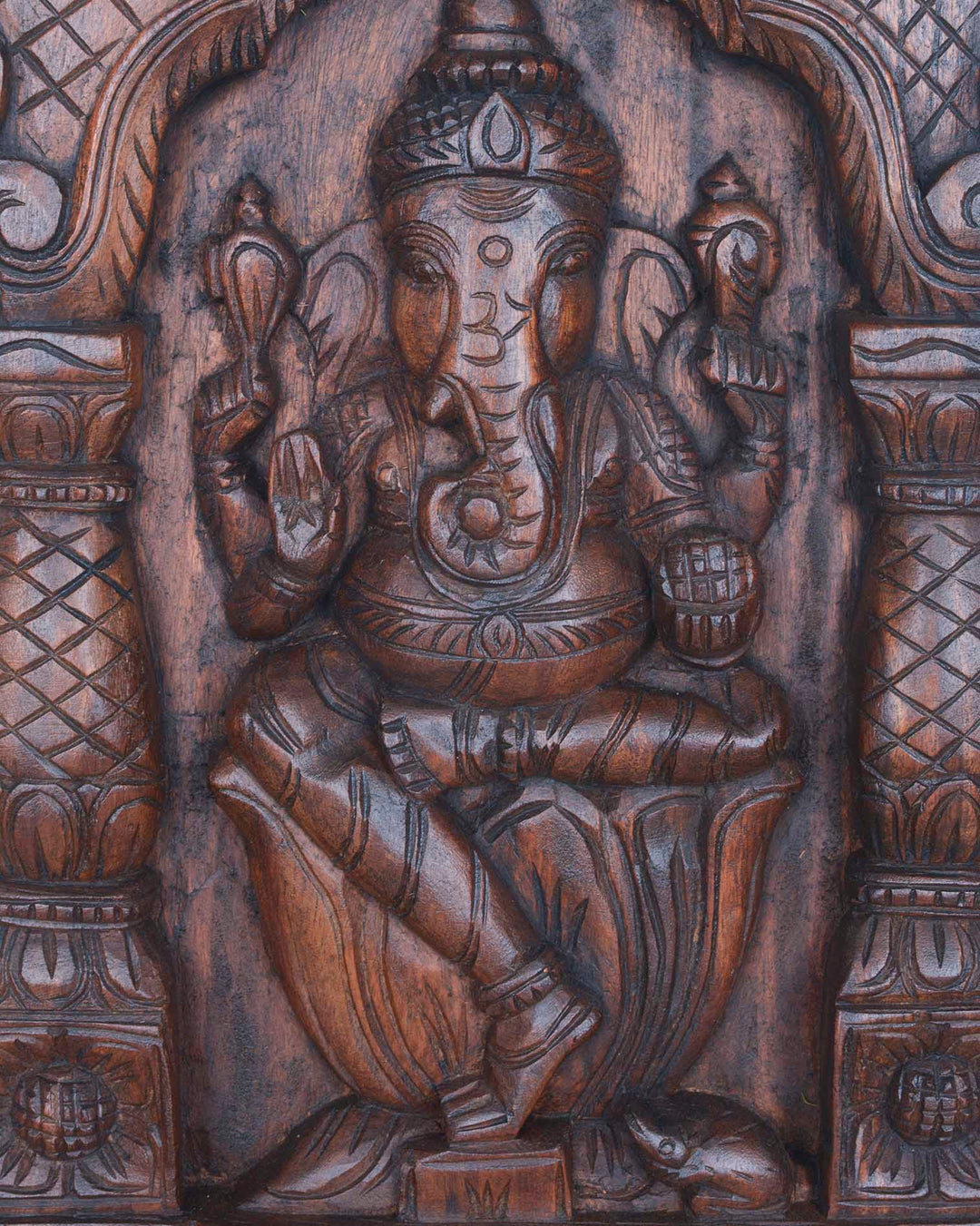 Natural Temple Look Lord Ganesh Wall Mount 24"