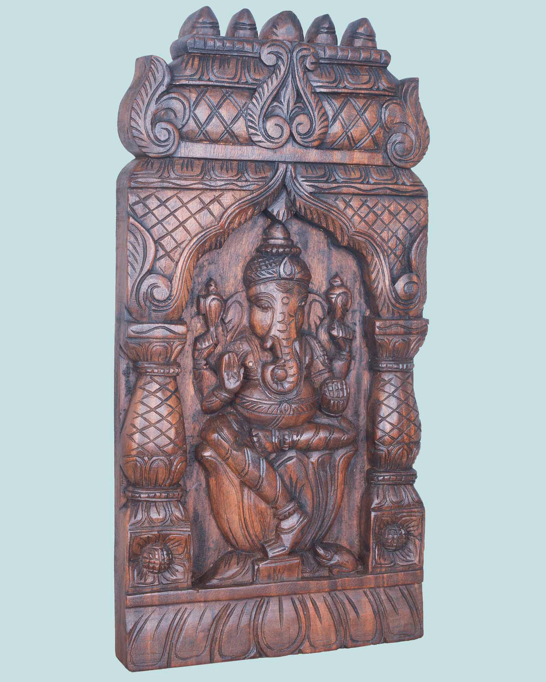 Natural Temple Look Lord Ganesh Wall Mount 24"