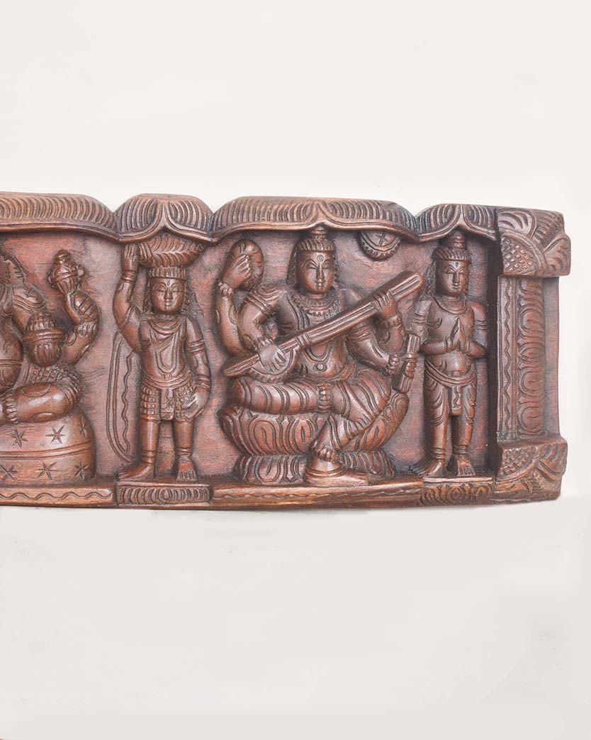 Ganesha with Goddess lakshmi&saraswathi panel 31"