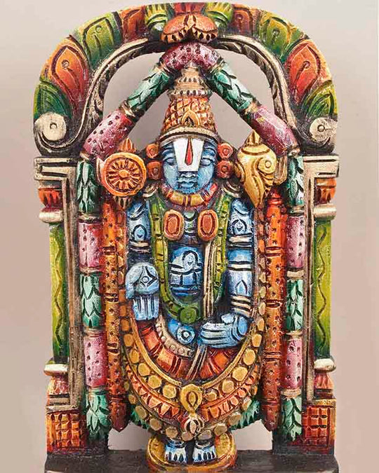 Sri Venkateshwara Arch Coloured Sculpture 15"