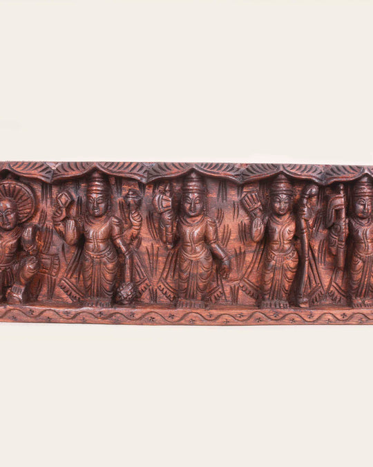 Ten Avatars of Mahavishnu Vaagai Wood Wall panel 36"